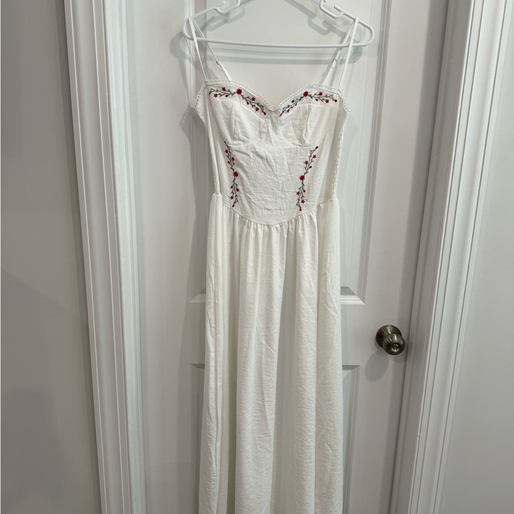 Elegant White Embroidered Dress
